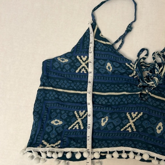 RAGA CROP TANK BLUE & WHITE BOHEMIAN SIZE LARGE - Picture 9 of 12